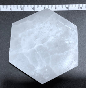 Large Selenite Crystal Hexagon Plate Carving (5-6 Inches)