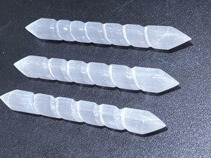 Selenite Crystal Spiral Wand Double Point Terminated