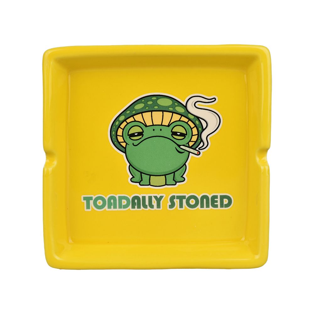 Toadally Stoned Ceramic Ashtray - 4.7" x 4.7"