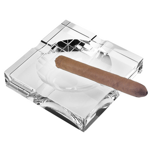 5 Hand Crafted Square Crystal Cigar Ash Tray