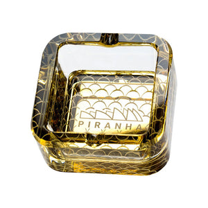 Piranha Scales Cube Glass Ashtray | 2.8"