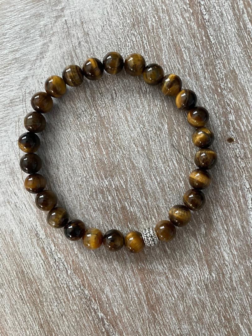 Unisex Tiger Eye Beads Bracelet