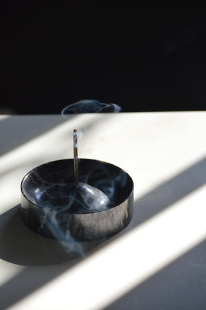 Incense Holder - Black Marble