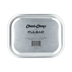 Cheech & Chong x Pulsar Mini Metal Rolling Tray - Yellow Logo / 7"x5.5"
