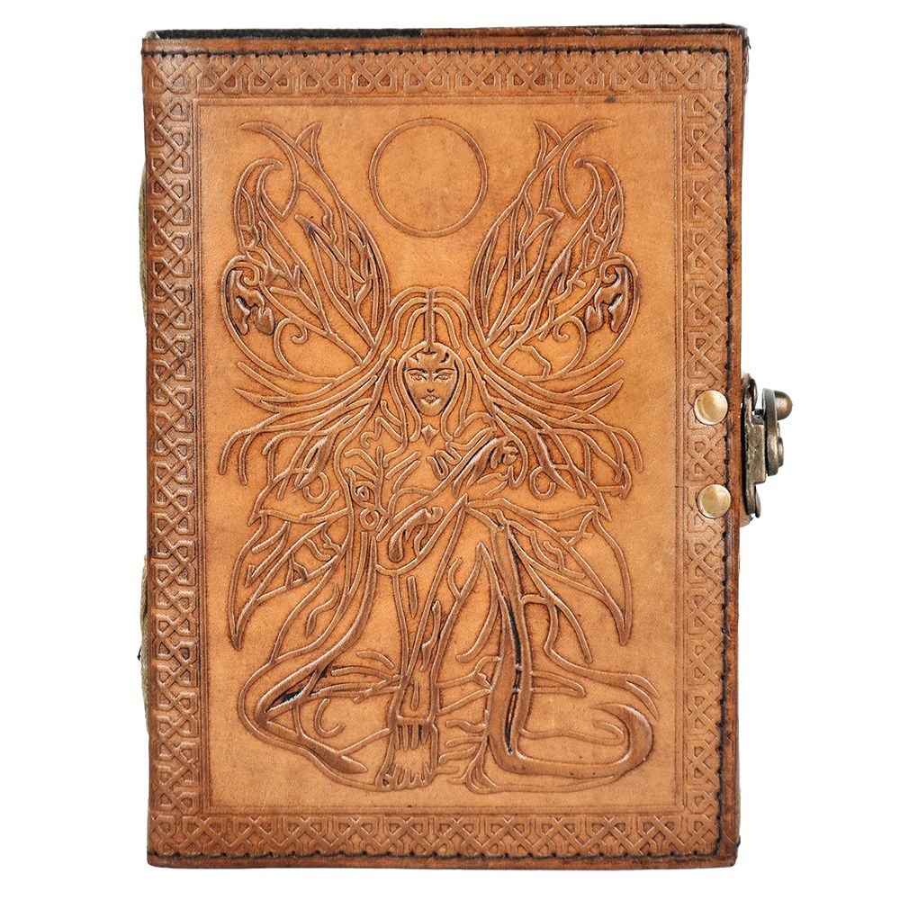 Under The Fairy Moon Embossed Leather Journal - 7" x 5"