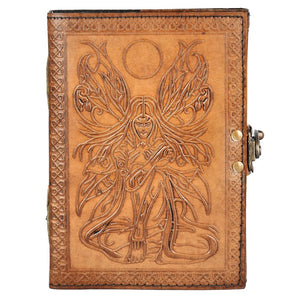 Under The Fairy Moon Embossed Leather Journal - 7" x 5"