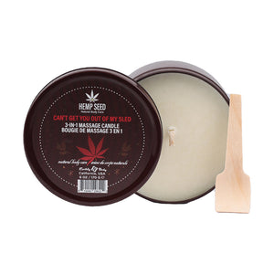 Earthly Body Hemp Seed Massage Oil Candle Can't Get You Out Of My Sled