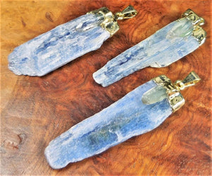 Kyanite Quartz Crystal Pendant Gold Plated Necklace Charm Healing Crystals And Stones CR16