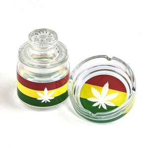 Ashtray set with Stash jar - LEAF DESIGN