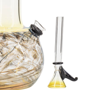 LA Pipes Raked Tiger Stripe Accented Beaker Bong 8"