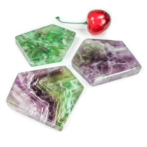 Rainbow Fluorite Crystal Slice Polished Gemstone Slab Tile Carving Decor Supply