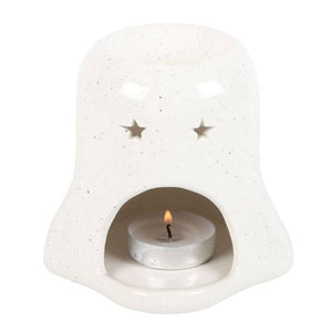 Ghost Shaped Halloween Oil/Wax Tea Light Burner with Pumpkin