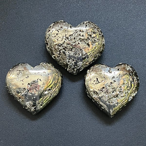 Iron Pyrite Puffy Heart Large Druzy Crystal Polished Carving Fools Gold