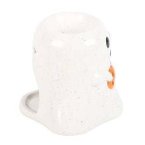 Ghost Shaped Halloween Oil/Wax Tea Light Burner with Pumpkin