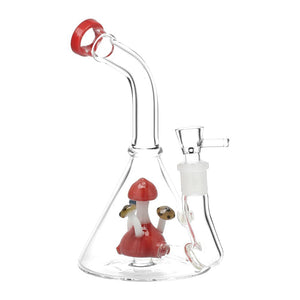 A Shroom Above Conical Glass Water Pipe - 7" / 14mm F