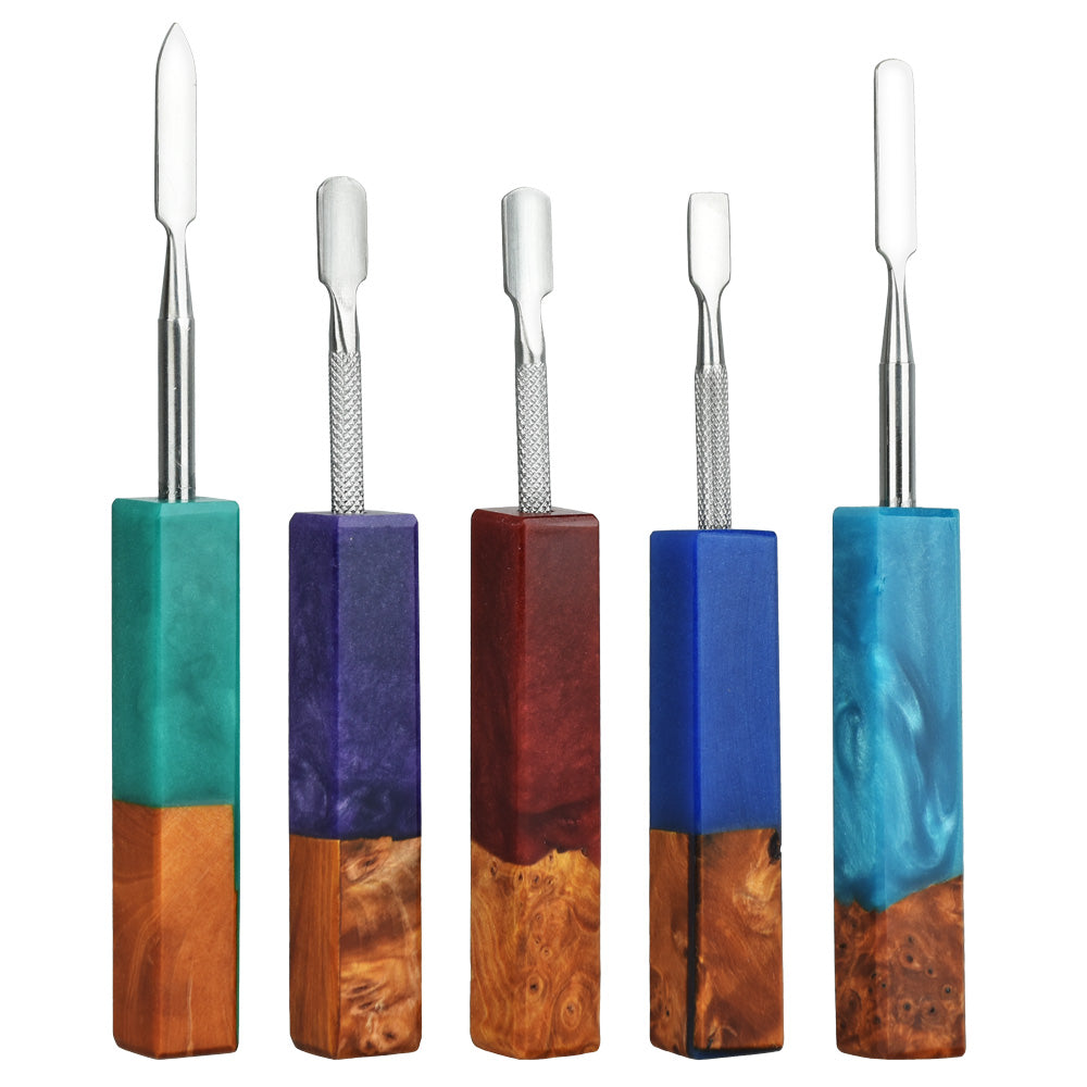 Square Resin/Wood Dab Tool - Assorted Colors 5pcs