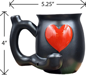 Embossed Red Heart Mug - White Inside