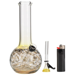 LA Pipes Raked Tiger Stripe Accented Beaker Bong 8"