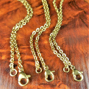 Stainless Steel Necklace Chains Gold  - 316 Grade Link Chain - Lobster Claw Clasp