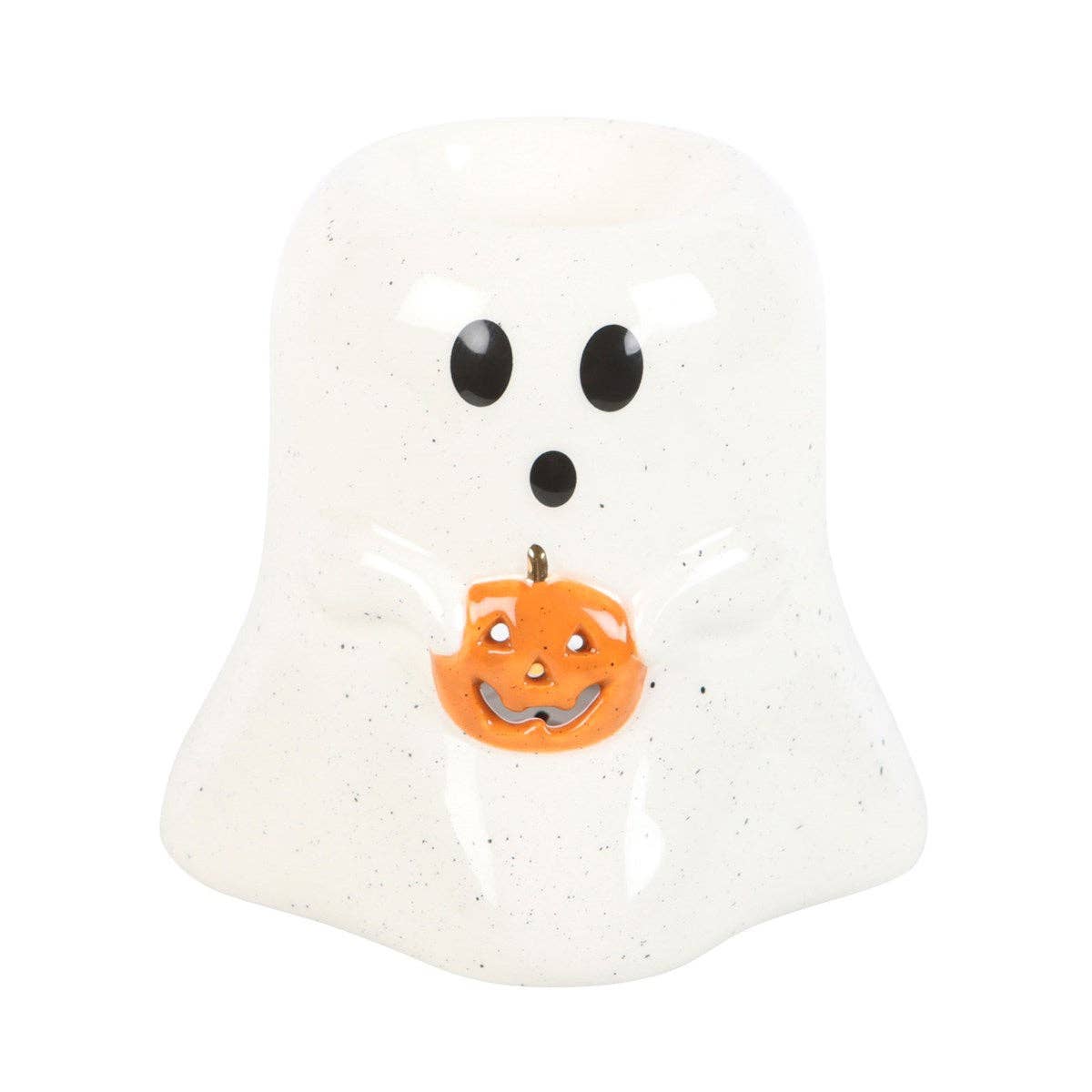 Ghost Shaped Halloween Oil/Wax Tea Light Burner with Pumpkin