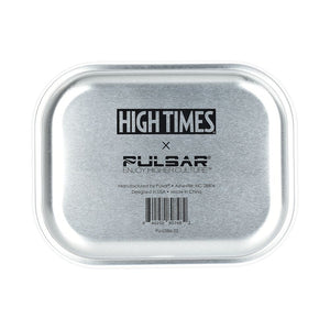 High Times x Pulsar Mini Metal Rolling Tray - White Logo / 7"x5.5"