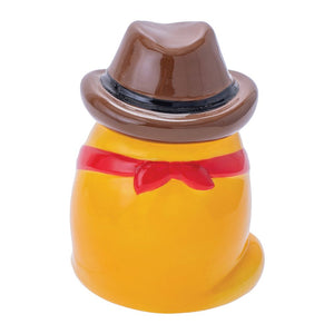 Fujima Meowdy Cat Cowboy Ceramic Stash Jar - 4.5"