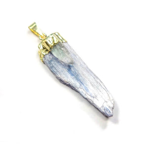 Kyanite Quartz Crystal Pendant Gold Plated Necklace Charm Healing Crystals And Stones CR16