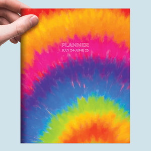 July 2024 - June 2025 Tie Dye Medium Monthly Planner