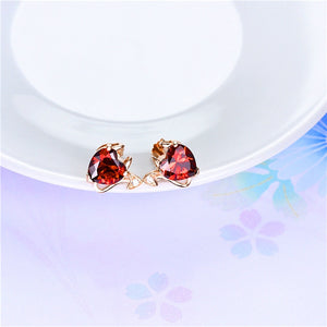 18K Gold and Ruby Stud Devil Earrings