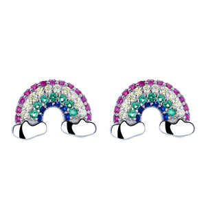 Sterling Silver Rainbow Earrings with Swarovski Crystals