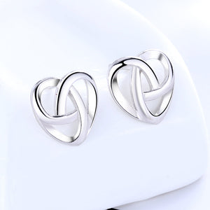 Sterling Silver Celtic Heart Earring Studs