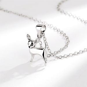 Sterling Silver Chihuahua Dog Pendant Necklace