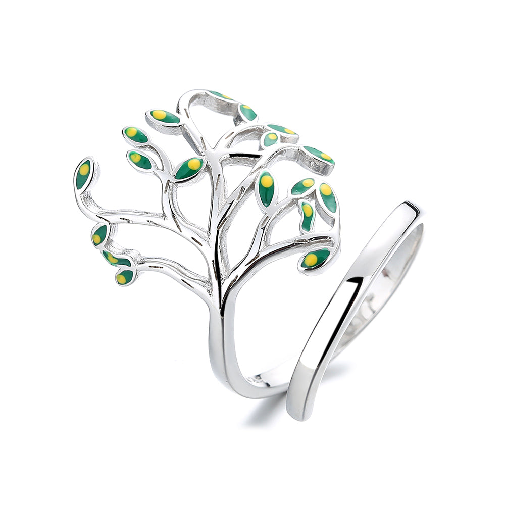 Peridot Leaf Statement Ring