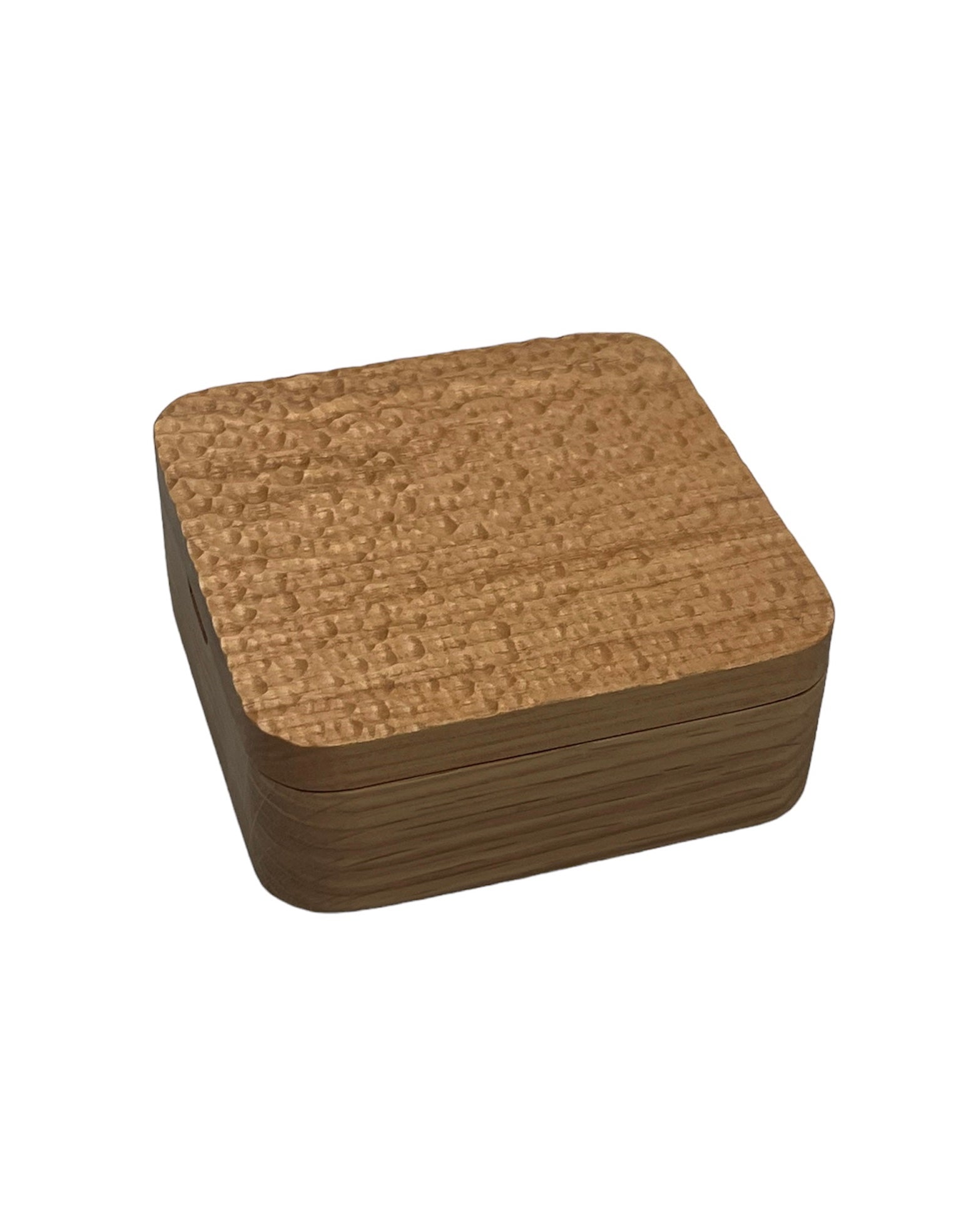 Hardwood ashtray with textured lid