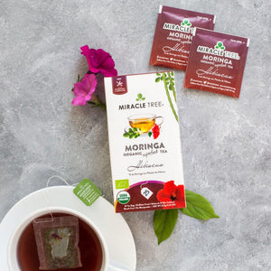 Organic Moringa Tea, Hibiscus by Miracle Tree