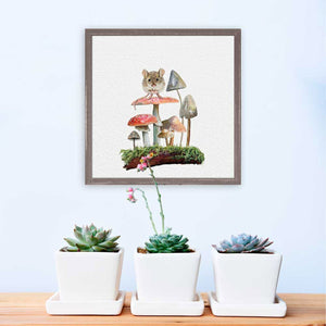 Forest Magic - Mouse Mushroom Garden Mini Framed Canvas