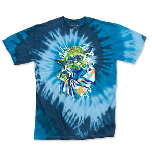 Pop Art Jedi Master Blue Tie Dye Tee