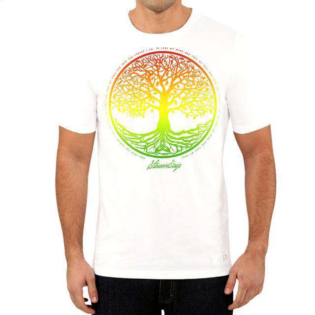 MEN'S RASTA TREE OF LIFE TEE (WHITE)