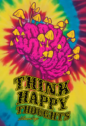 Think Happy Thoughts Rainbow Tie Dye Tee