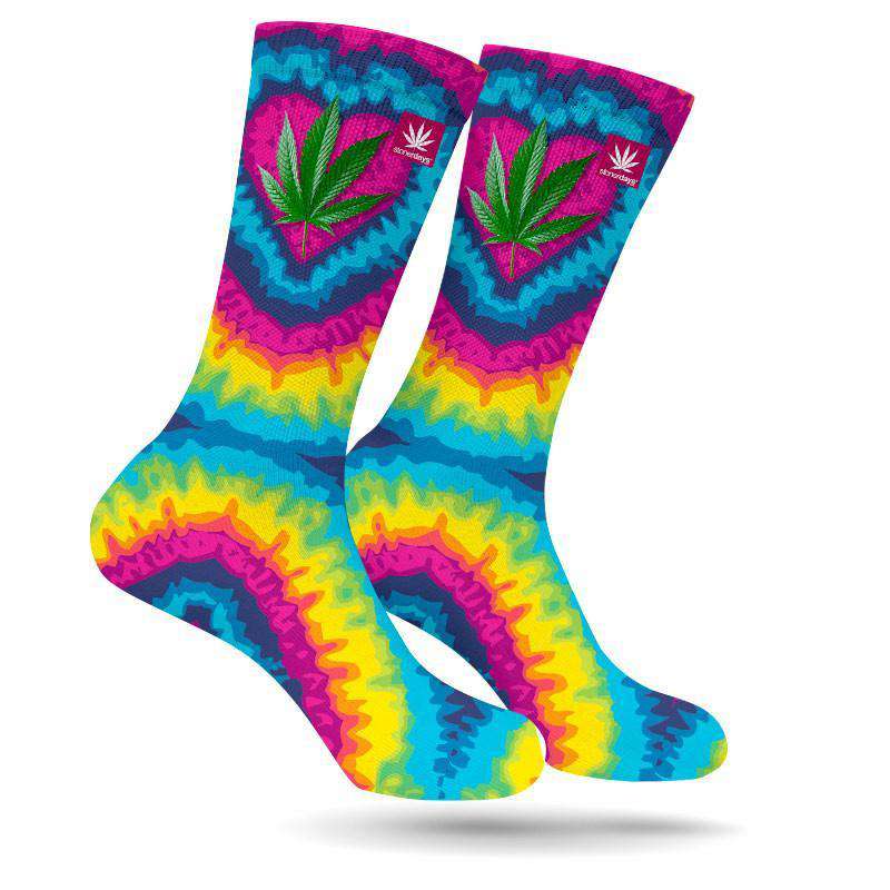 TIE DYE HEART CREW WEED SOCKS