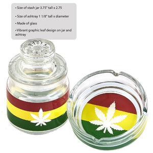 Ashtray set with Stash jar - LEAF DESIGN