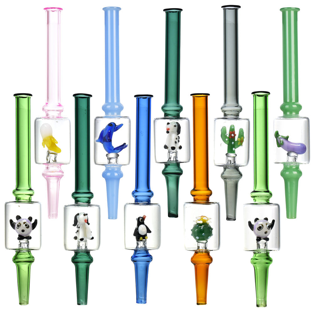 Mini Figurine Dab Straw - 6.5"/Assorted Designs 10PC SET -