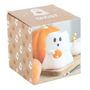 Ghost Shaped Halloween Oil/Wax Tea Light Burner with Pumpkin