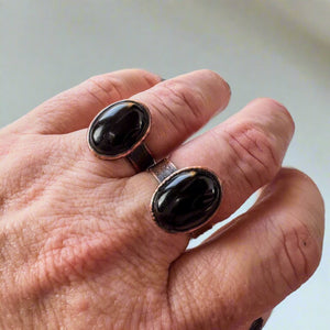 Bold Onyx Statement Ring | Copper