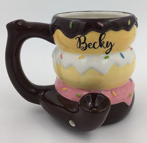 Donut mug - pipe - novelty mug