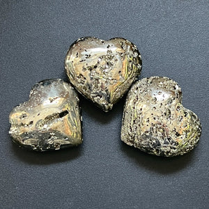 Iron Pyrite Puffy Heart Large Druzy Crystal Polished Carving Fools Gold