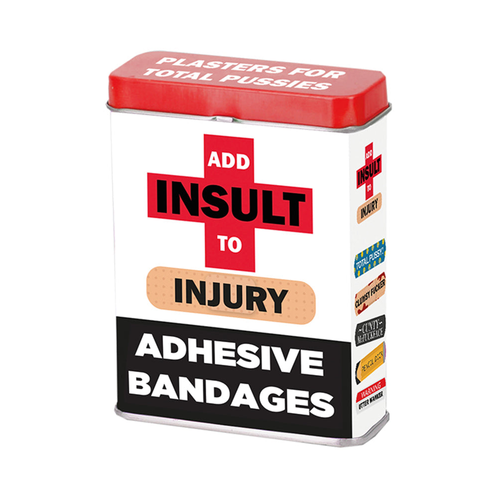 Add Insult To Injury Plasters (Band-Aids) w Assorted Sayings 12pcs