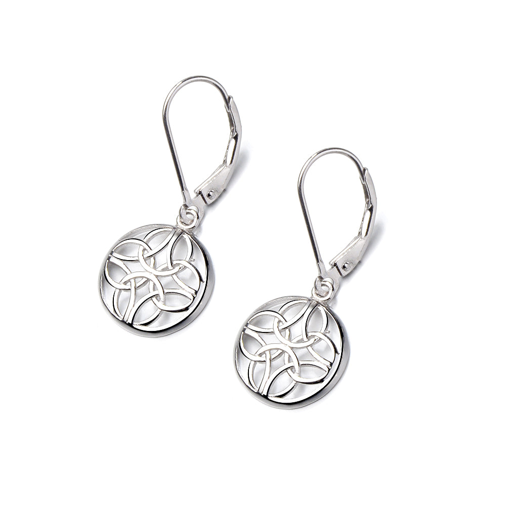 Sterling Silver Lever-Back Celtic Earring