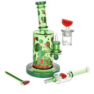 Pulsar Watermelon Zkittles Glow In The Dark Dab Rig Kit - 8" / 14mm F