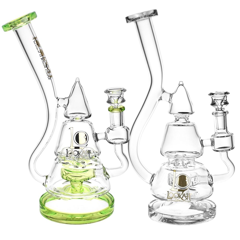 Lookah Glass Stacked Triangle Water Pipe | 11.25"